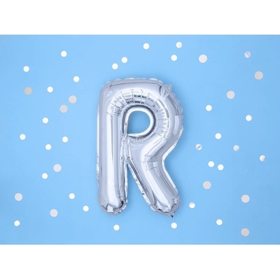 Party Deco FB2M R 018 Fóliový balón strieborný písmeno 35 cm R