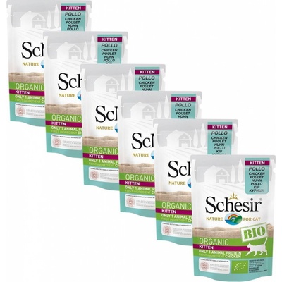 Schesir Cat bio kitten kuracie 6 x 85 g