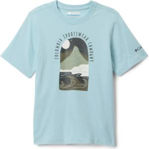 Columbia Детска тениска Columbia Kid's Valley Creek II S/S Graphic Shirt T-shirt - Marine Light / Cozy Coastline - размер XL (704-5866-0216)
