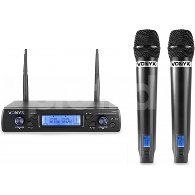 Vonyx WM62 Wireless Microphone UHF With 2 Handheld