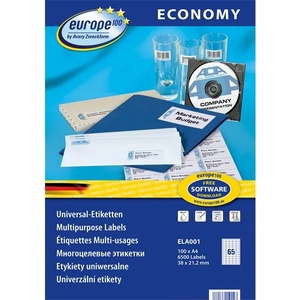 AVERY Europe100 ELA001 38x21, 2mm универсален етикет 6500pcs (ELA001)