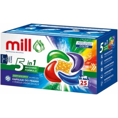 Mill Pro 5v1 Color kapsle na praní + změkčující perličky 25 ks