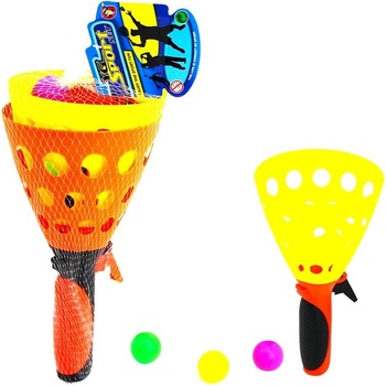 catch ball set 2 košíčky 20cm se 3 míčky