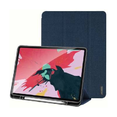 Domo калъф с място за Apple Pencil и функция събуждане / сън за iPad Pro 12, 9" (2018-2022) - тъмносин (47712)