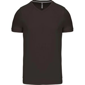 Kariban v-neck k357 / Мъжка тениска с къс ръкав - тъмно каки xl (20k35707204)