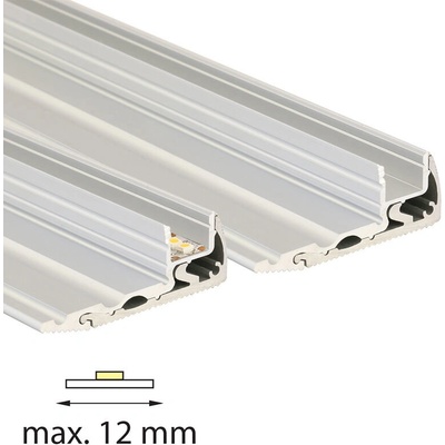 ML-761.073.02.2 Nášlapný hliníkový profil BL, 59x22 mm, stříbrná barva, včetně mléčného difuzoru, 2m