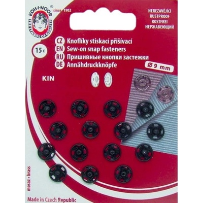 Našívací patentky KIN varianta vel.1 - černý nikl – Zbozi.Blesk.cz
