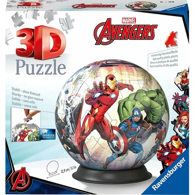 RAVENSBURGER 3D Puzzleball svítící Marvel: Avengers 73 ks