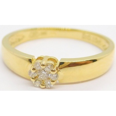 Klenoty Budín diamantový zásnubní zlatý prsten HKD13