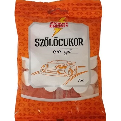 Microse Hroznový cukor pastilky s jahodovou príchuťou 75 g