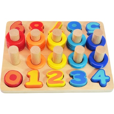 Acool Toy Игрален комплект Acool Toy - Дървена дъска с цифри и рингове (ACT101)