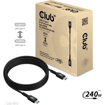 Club3D CAC-1573 USB-C, Data 480Mb,PD 240W(48V/5A) EPR M/M, 2m