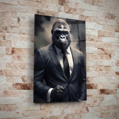 Art gift Стъклено АРТ пано - Горилата в Костюм