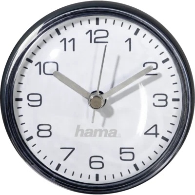 Hama Часовник за баня Hama Mini, Ø7 cm, за стена, вендузи, Черен (HAMA-186415)