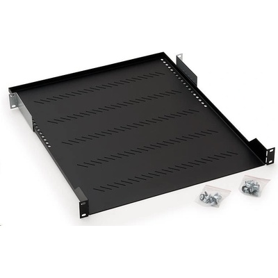 TRITON Police s perforací 19", 1U/750mm, nosnost 40kg, černá, RAB-UP-750-A1