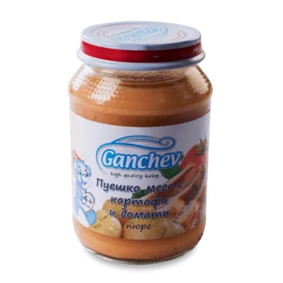 Ганчев пюре Пуешко месо с картофи и домати