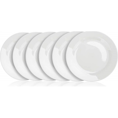 BANQUET Sada plytkých porcelánových tanierov BASIC nedekor. 24 cm biele 6 ks