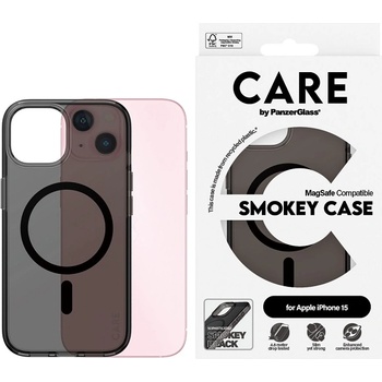 Panzer Калъф CARE - Smokey, iPhone 15, MagSafe, черен (5715685012402)