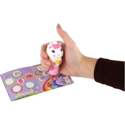 Teddies Samolepková pečiatka jednorožec s nálnami