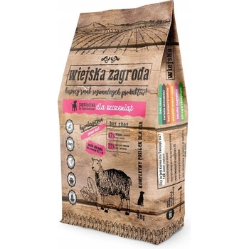 Wiejska Zagroda Jahňacie mäso so špenátom pre šteňatá 9 kg