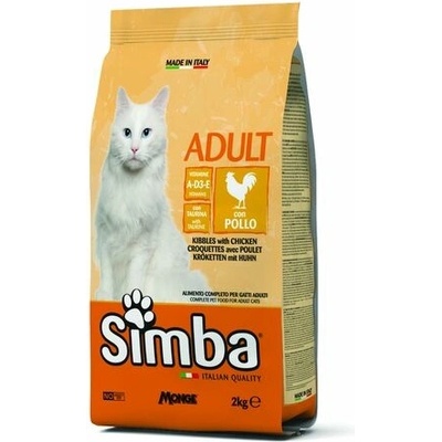 MONGE SIMBA Cat Chicken kompletné suché krmivo pre dospelé mačky s kuracím mäsom 2 kg