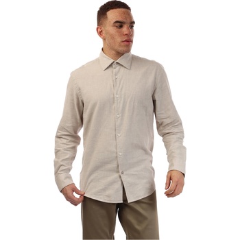 HUGO BOSS Риза с дълъг ръкав Boss Men's C Hal Kent Long Sleeve Oxford Shirt - Beige