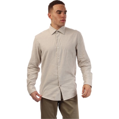 HUGO BOSS Риза с дълъг ръкав Boss Men's C Hal Kent Long Sleeve Oxford Shirt - Beige
