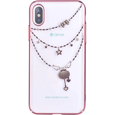 DEVIA Crystal Shell Case - поликрабонатов кейс за iPhone XS, iPhone X (с кристали Сваровски) (червен)