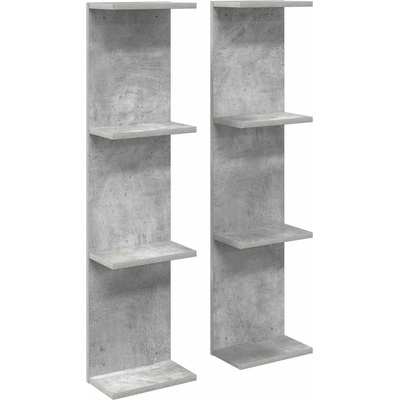 vidaXL Стенен рафт 2 бр. Бетонно сиво 22 x 15 x 100 см (8012443)