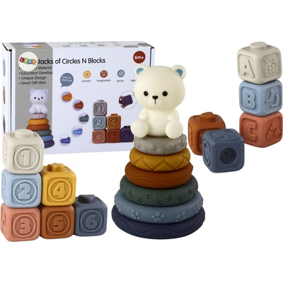 mamido Vzdělávací sada měkkých kostek s Medvídkem