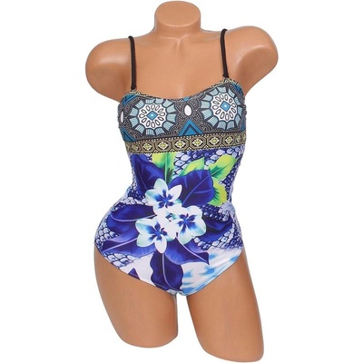 Цял бански с цветя и орнаменти