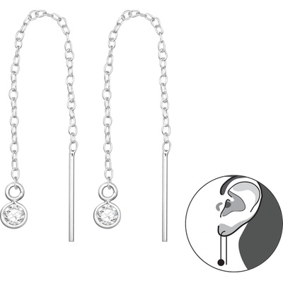 Bijutanki Висящи Сребърни Обеци с Камък