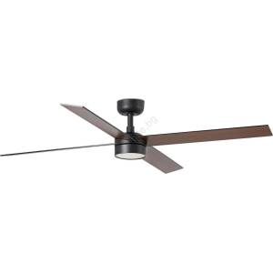 Faro Barcelona FARO 34356WT1S- LED вентилатор с димер RUDDER L 18W/230V CCT Ø 132 cm кафяв/черен WT + дистанционно управление (FA34356WT1S)