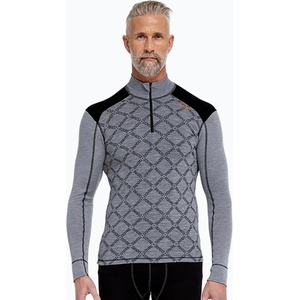 Dovre Мъжки термоактивен суитшърт Dovre Half Zip Jacquard grey