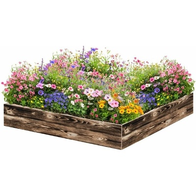 ATMOWOOD Dřevěný vyvýšený záhon 120 x 120 x 20 cm - opálený hnědý