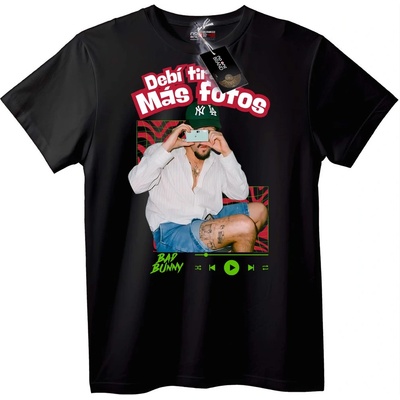 NOONEBRAND Тениска Bad Bunny 'Деби Тира Мас Фотос' - 2XL, Black