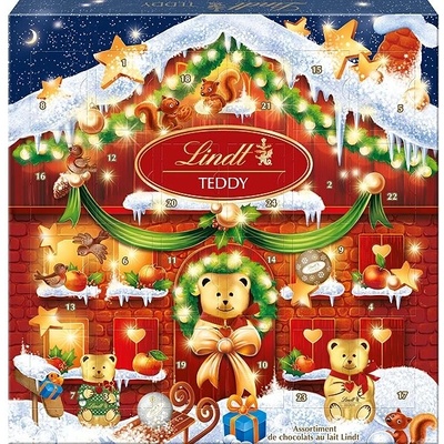 LINDT Adventný Kalendár Teddy mliečna čokoláda 124 g