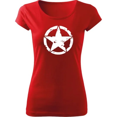 DRAGOWA дамска тениска, Звезда, червена, 150г/м2 (6499)