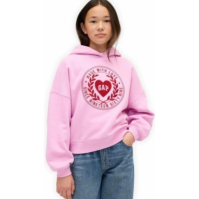 GAP 869541-00 dětská oversize mikina Logo VintageSoft Růžová