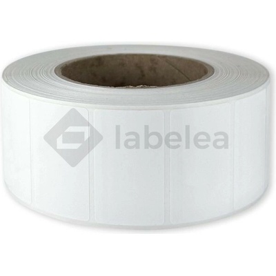 Labelea Polyetylenové samolepicí 50x30 mm odolné bílé lesklé plastové pro termotransfer 2000 etiket na roli Bílá Vnitřní průměr dutinky 76 mm EKF050030WPE020D