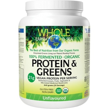 Natural Factors Whole Earth & Sea | 100% Fermented Organic Protein and Greens, Unflavored [640 грама] Неовкусен