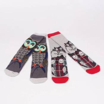 Image 1 of Комплект термо чорапи в сиво и графитено с бухалчета