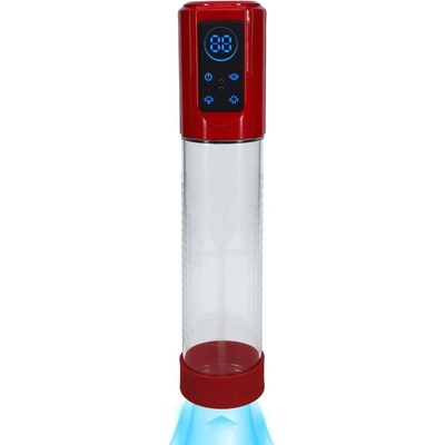 MegaLift - automatická vodotesná pumpa na penis - červená metalíza