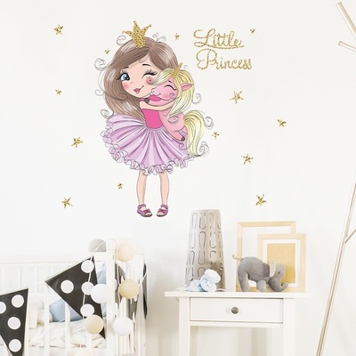IZMAEL Samolepka na stenu/Tapeta Little Princess 53 x 50 cm