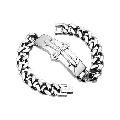 Šperky4U pánský ocelový s křížem OPA1585