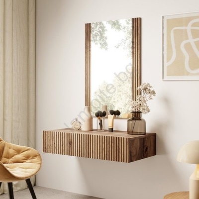 Mirjan24 Етажерка + огледало за стена with дъб вотан (mj0126)