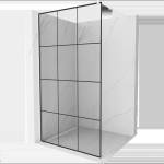 Mexen Kioto душ панел Walk-in 100 x 200 см, черна решетка 8 мм, бяла - 800-100-101-20-77 (800-100-101-20-77)