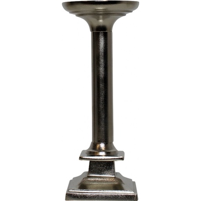 Stříbrný kovový svícen čtverec - 9*9*22cm - Mars & More