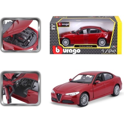 Bburago Alfa Romeo Giulia 2016 Metallic červená 1:24
