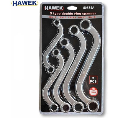 HAWEK Ключове звездогаечни 10-19 мм, s-образни, hawek hw-50534a, 5 бр (uni-010804)